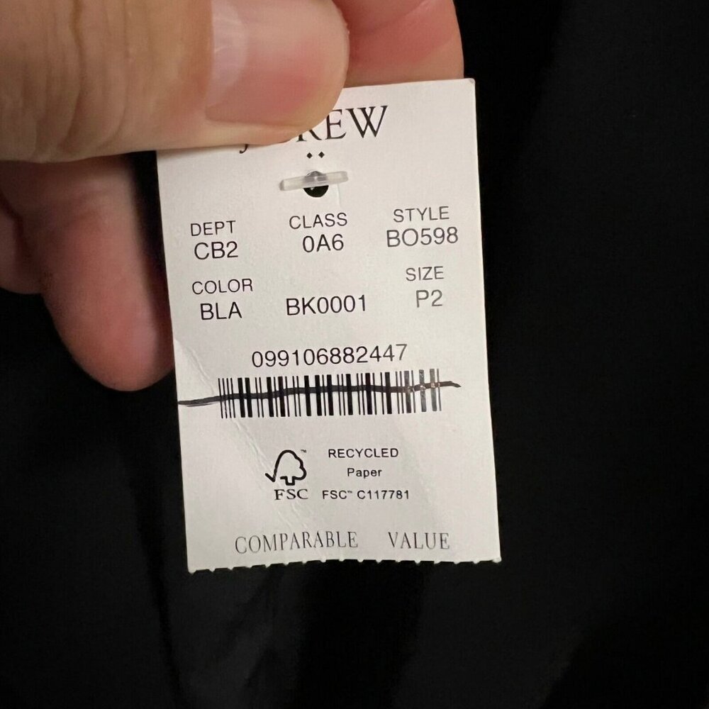 J.Crew $198 Petite One Button Blazer in Black Size 2P BO598 - Picture 6 of 7